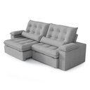 Ver imagem 3 de Sofá 4 Lugares New Imperatore Retrátil/reclinável Linho Cinza 250cm
