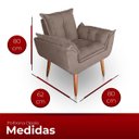 Ver imagem 6 de Poltrona Opala para Sala com Puff Reforçada Suede Capuccino