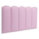 Ver imagem 1 de Cabeceira Solteiro Kit 5 Placas Modelo Nuvem - Courino Rosa
