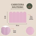 Ver imagem 2 de Cabeceira Solteiro Kit 5 Placas Modelo Nuvem - Courino Rosa