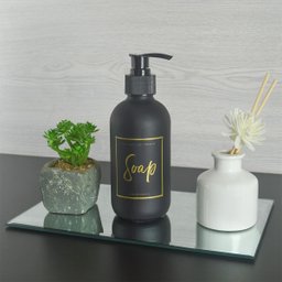 Porta Sabonete Liquido de Vidro Preto Pump 250ml - 2