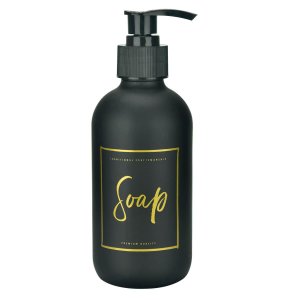 Porta Sabonete Liquido de Vidro Preto Pump 250ml