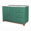 Ver imagem 1 de Balcão de Pia Rústico 1,20m Portas de Madeira Laca Verde