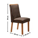 Ver imagem 3 de Mesa de Jantar Isadora 180cm Tampo MDF Vidro Canto Copo com 6 Cadeiras Yasmin