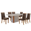 Ver imagem 2 de Mesa de Jantar Isadora 180cm Tampo MDF Vidro Canto Copo com 6 Cadeiras Yasmin
