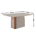 Ver imagem 4 de Mesa de Jantar Isadora 180cm Tampo MDF Vidro Canto Copo com 6 Cadeiras Yasmin