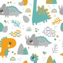Ver imagem 2 de Papel de Parede Adesivo Infantil Dinossauros N018073