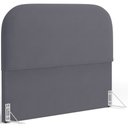 Ver imagem 3 de Cabeceira Cama Box Casal 195cm Lanna com Puff Recamier Doha W01 Suede Cinza - Lyam Decor