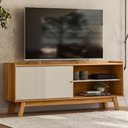 Ver imagem 1 de Rack para Tv até 65 Polegadas Kraken 1 Porta 1 Prateleira Nature/off White - Pnr Móveis