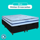 Ver imagem 4 de Conjunto Cama Box Bau Blindado Casal + Colchão Molas Ensacadas Blue Paropas
