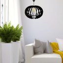 Ver imagem 2 de Luminária Teto tipo Pendente OLIMPÍA MDF Completa -:Preta