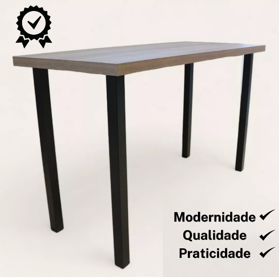 Pé de Mesa Industrial Ferro 75 X 50 Kit com 2 Cor Preto - 3