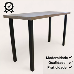 Pé de Mesa Industrial Ferro 75 X 50 Kit com 2 Cor Preto - 3