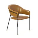 Ver imagem 1 de Cadeira Estofada Câmel com Estrutura de Aço Preto Eisen - Iaza Móveis