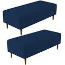 Ver imagem 1 de Kit 02 Puffs Bali Pés Palito 120x50 Cm Suede Azul Marinho