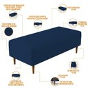 Ver imagem 6 de Kit 02 Puffs Bali Pés Palito 120x50 Cm Suede Azul Marinho