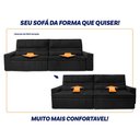 Ver imagem 5 de Sofá Retrátil Reclinável Supremo 2,50m Velut Preto C/ Molas