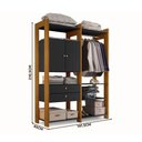 Ver imagem 2 de Closet Modulado Solteiro Luapa Toronto Carvalho - Preto