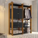Ver imagem 1 de Closet Modulado Solteiro Luapa Toronto Carvalho - Preto