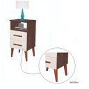 Ver imagem 3 de Criado Mesa de Cabeceira Retrô com 2 Gavetas e Nicho Rubi:canela/off White