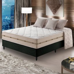 Cama Box Casal Preto + Colchão Molas Superlastic Bahamas 128x188x63cm - 2
