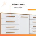 Ver imagem 4 de Cômoda Multiuso 10 Gavetas 1 Porta Ferrari com Rodízios Madeirado/off White