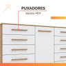 Cômoda Multiuso 10 Gavetas 1 Porta Ferrari com Rodízios Madeirado/off White - 4
