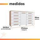 Ver imagem 3 de Cômoda Multiuso 10 Gavetas 1 Porta Ferrari com Rodízios Madeirado/off White