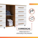 Ver imagem 5 de Cômoda Multiuso 10 Gavetas 1 Porta Ferrari com Rodízios Madeirado/off White