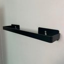 Ver imagem 5 de Porta Toalha de Rosto 35cm Preto Fosco Retangular Toalheiro de Parede Banheiro Moderno