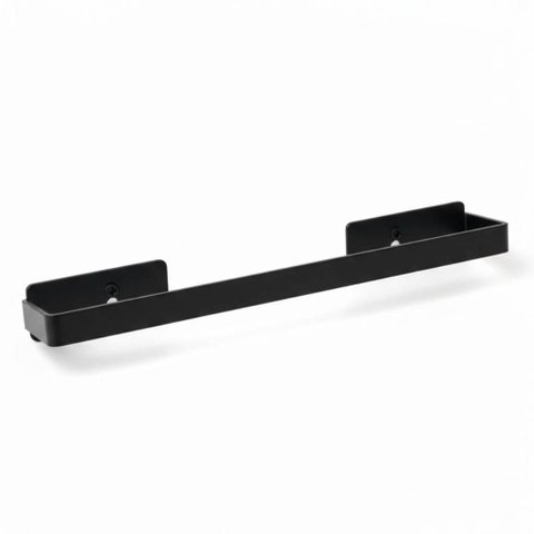 Porta Toalha de Rosto 35cm Preto Fosco Retangular Toalheiro de Parede Banheiro Moderno