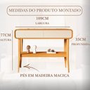 Ver imagem 3 de Aparador Liv 2 Gavetas Pé Madeira Maçiça Cedro / Off White
