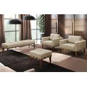 Ver imagem 2 de Puff Banqueta Noé Luxo Madeira Maciça Castellar Móbile Linho Bege