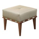 Ver imagem 1 de Puff Banqueta Noé Luxo Madeira Maciça Castellar Móbile Linho Bege