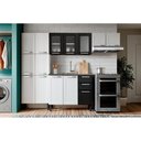 Ver imagem 1 de Kit de Cozinha Modulada 4pçs Múltipla (2 Armários + 1 Balcão + 1 Paneleiro) C4p76 Branco/preto -