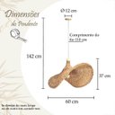 Ver mais imagens de Pendente em Fibra Natural Rattan Chapeu Boho Sala E27 Nat80