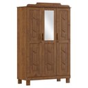 Ver imagem 1 de Guarda Roupa 3p Espelho com Aplique 115 Cm 1271 Castanho Milani Store