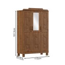 Ver imagem 3 de Guarda Roupa 3p Espelho com Aplique 115 Cm 1271 Castanho Milani Store
