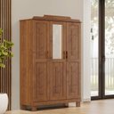 Ver imagem 6 de Guarda Roupa 3p Espelho com Aplique 115 Cm 1271 Castanho Milani Store