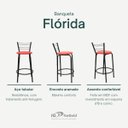Ver imagem 3 de Kit 6 Banquetas para Bancada Flórida Preta 60cm Cozinha Gourmet Balcão Ilha Piscina Área de Lazer