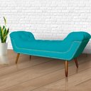 Ver imagem 3 de Conjunto Sienna Cabeceira e Recamier King 195 cm Suede Azul Turquesa