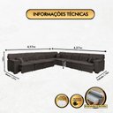 Ver imagem 3 de Sofá Magno 4.57x4.57m de Canto, Retrátil e Reclinável - Marrom
