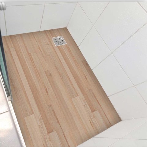 Piso vinil para box antiderrapante madeira rosada - 1,20 x 0,97 metros