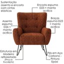 Ver mais imagens de Poltrona Decorativa Malta Pes Ferro Linho Color Trend Tca 303 Moll