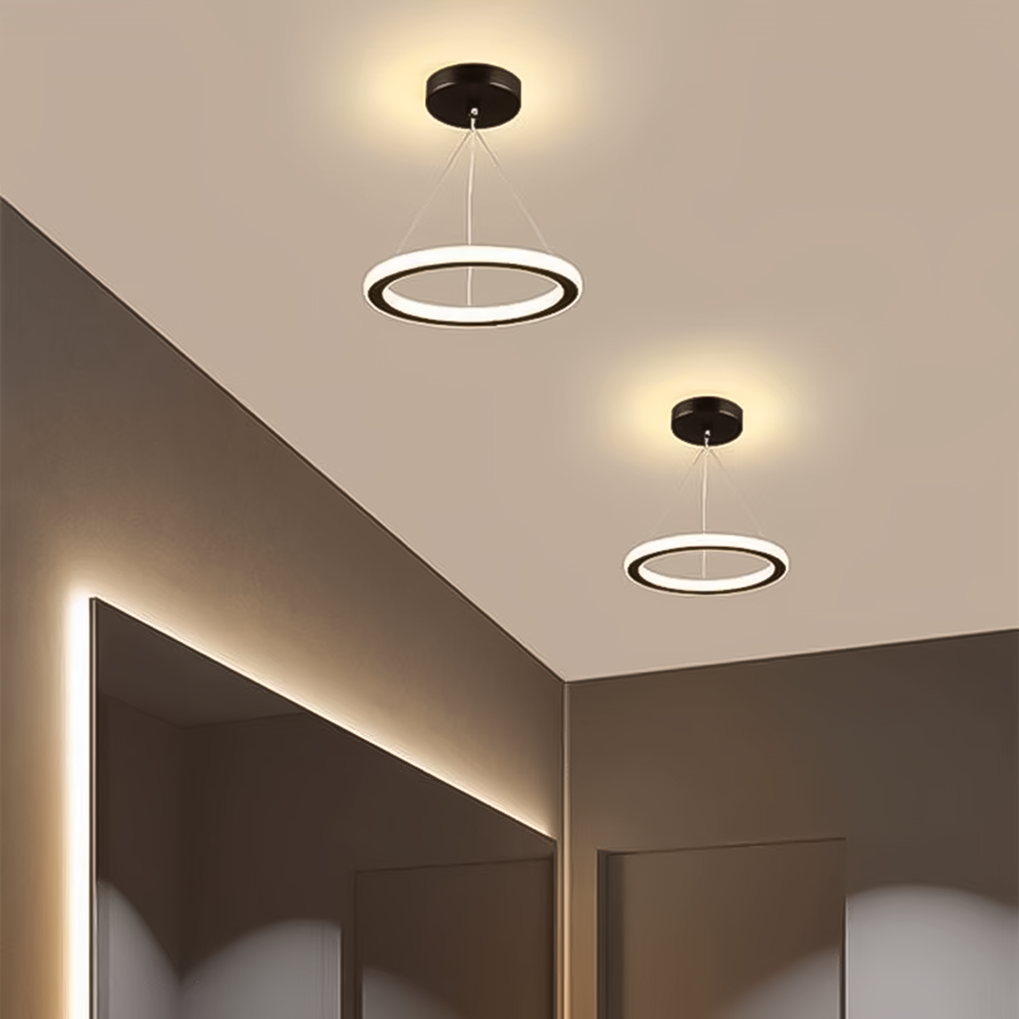 Pendente Circular Minimalista, Led 19w, Luz 3 Cores, Lexlight - 4