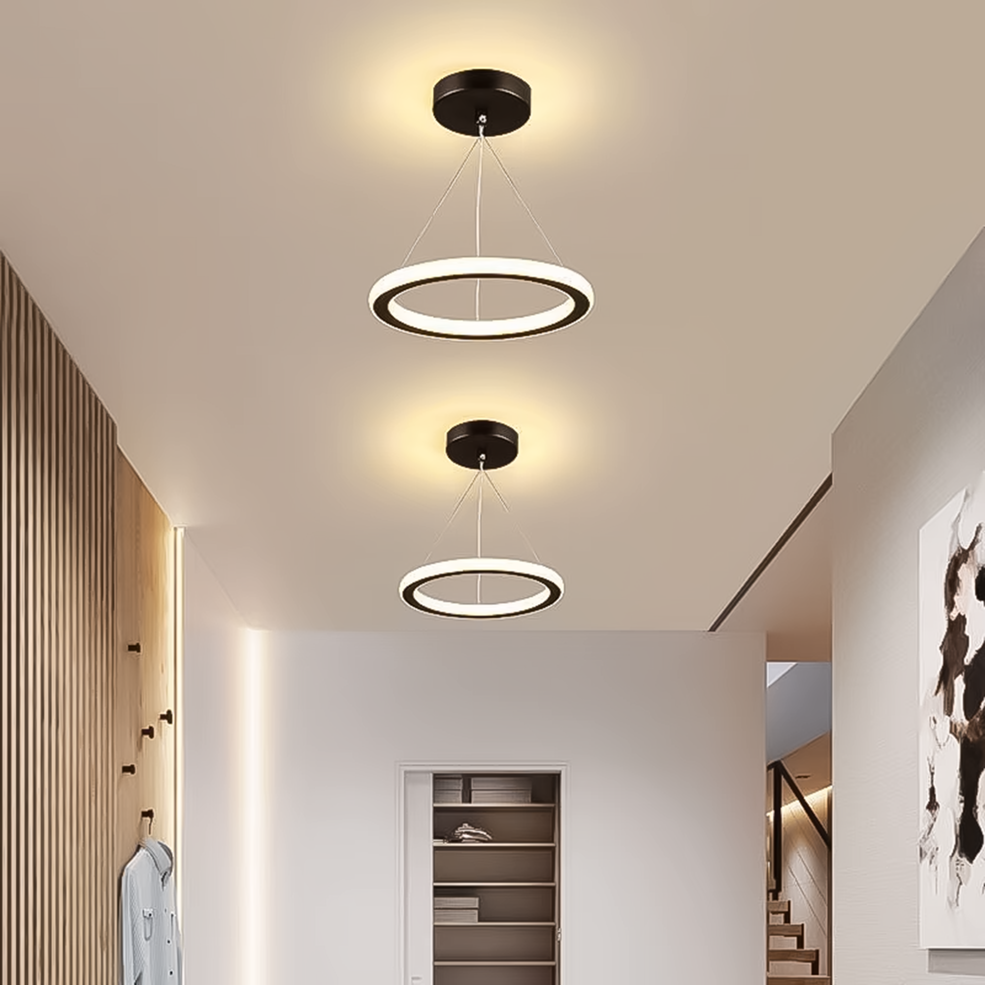 Pendente Circular Minimalista, Led 19w, Luz 3 Cores, Lexlight - 5