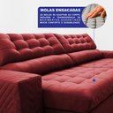 Ver imagem 4 de Sofá Retrátil e Reclinável 2,30m Molas Ensacadas Max Spring Velusoft Vermelho Cama Inbox