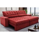Ver imagem 1 de Sofá Retrátil e Reclinável 2,30m Molas Ensacadas Max Spring Velusoft Vermelho Cama Inbox