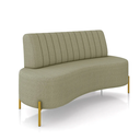 Ver imagem 5 de Sofá Namoradeira 2 Lugares Orgânico Sala Hall de Entrada Living 160cm Pé Dourado Maraú Bouclê Verde