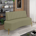 Ver imagem 7 de Sofá Namoradeira 2 Lugares Orgânico Sala Hall de Entrada Living 160cm Pé Dourado Maraú Bouclê Verde